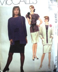 3973 MCC UNLINED JACKET,SS TOP,SKIRT,ROSE PATTERN 22